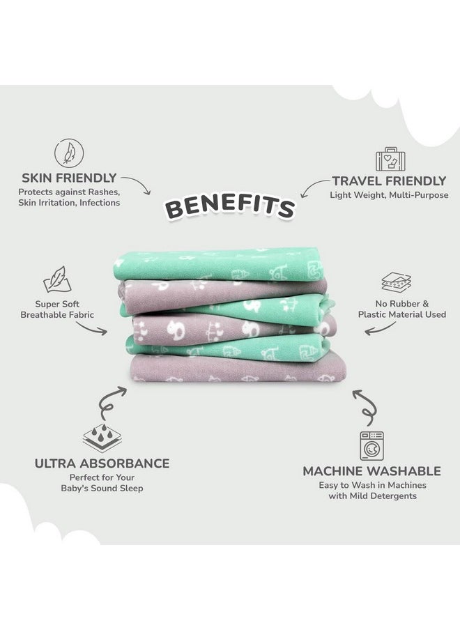 R for Rabbit Waterproof Quick Dry Sheet For Baby | Anti-Piling Fleece Extra Absorbent Instant Dry Sheet For Baby Bed | Baby Cot Protector Sheet | Baby Bed Protector (Size-S,Grey)  - Image 2