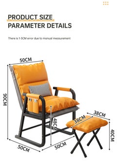 Generic Lazy Chair, Modern Large Accent Lounge Chair, Leisure Sofa Armchair with Ottoman, Reading Chair with Footrest for Bedroom, Living Room, Dorm Rooms, Garden and Courtyard.  - Image 5