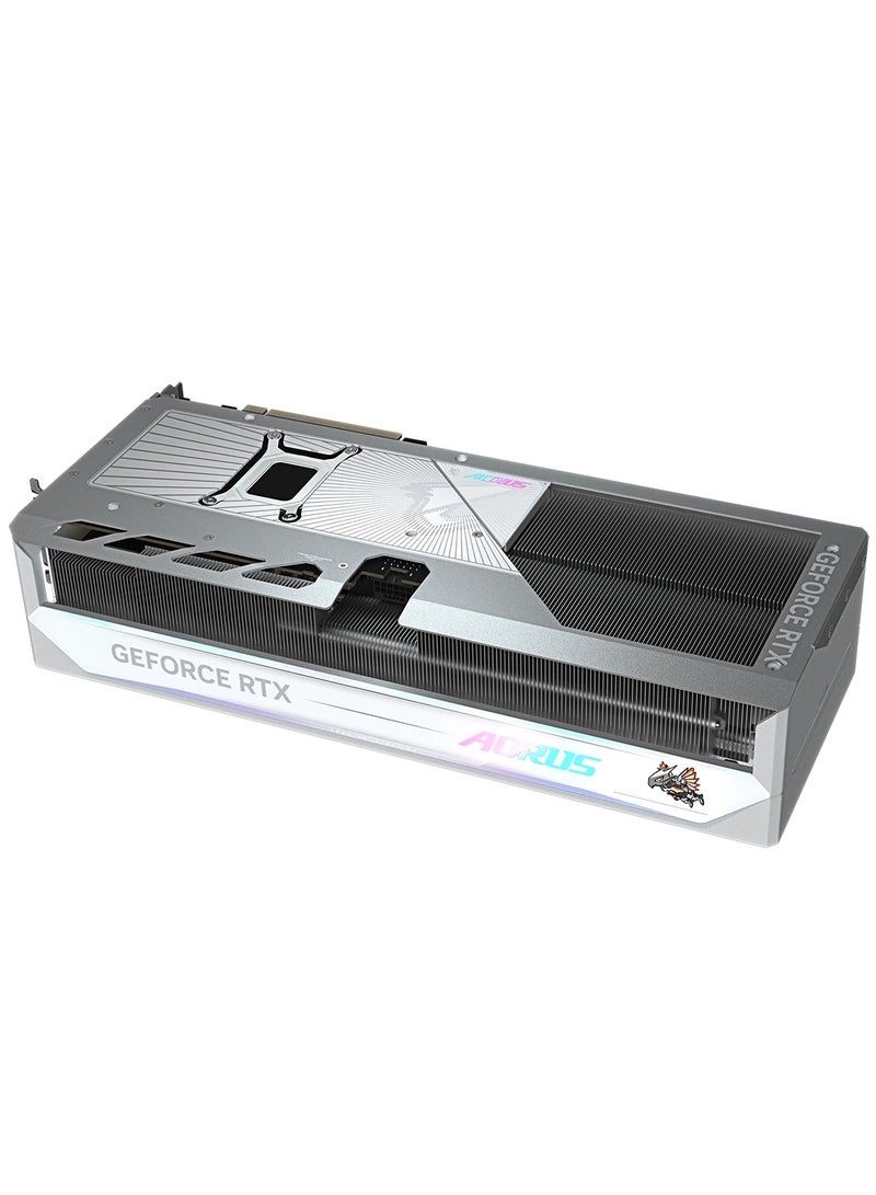 GIGABYTE AORUS GeForce RTX 5080 MASTER ICE 16GB GDDR7 Graphics Card, PCIe 5.0 x16, DLSS 4, WINDFORCE Triple-Fan Cooling, 3x DisplayPort 2.1b + HDMI 2.1b, Real-Time Ray Tracing, Dual BIOS, RGB Lighting, LCD Edge Display, Gaming & Creator GPU | GV-N5080AORUSM ICE-16GD White - Image 4