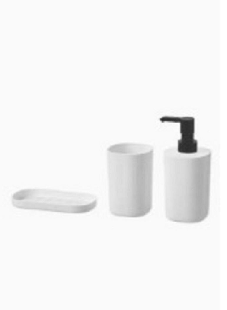 3-piece bathroom set, white soap dispenser - Image 1