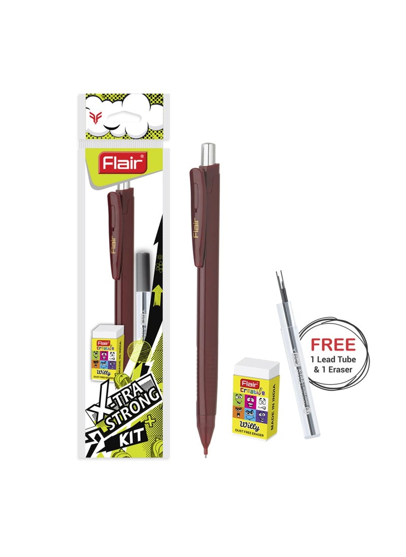 Flair - FLAIR Creative Series Xtra Strong 07 mm Mechanical Pencil Kit Retractable Mechanism With Ergonomic Grip NonStop Automatic Writing Includes Eraser Lead Inside Pack of 5 - Image 1