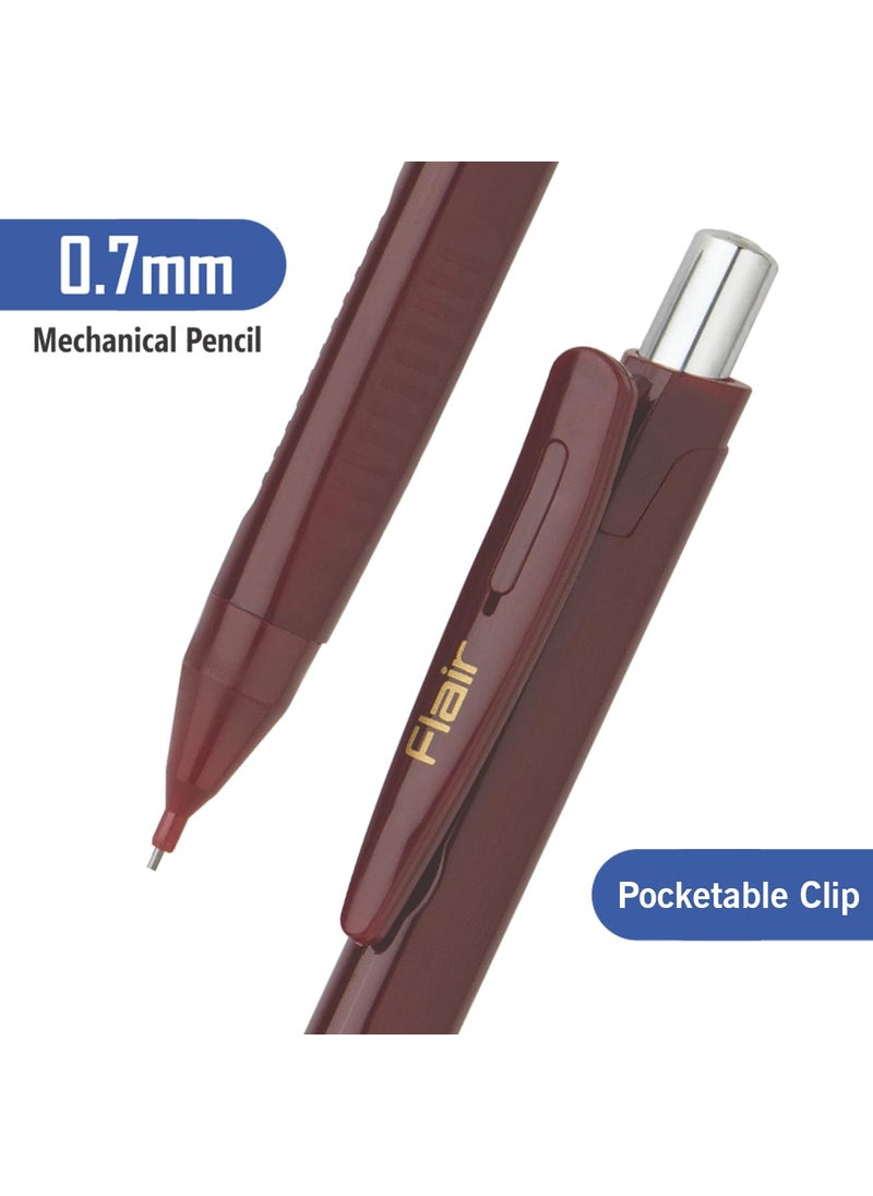 Flair - FLAIR Creative Series Xtra Strong 07 mm Mechanical Pencil Kit Retractable Mechanism With Ergonomic Grip NonStop Automatic Writing Includes Eraser Lead Inside Pack of 5 - Image 1