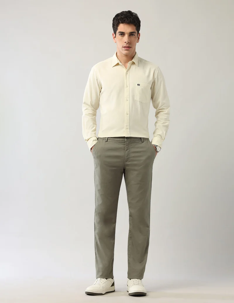 Arrow Off White Pure Cotton Corduroy Shirt for Men | Best Price UAE