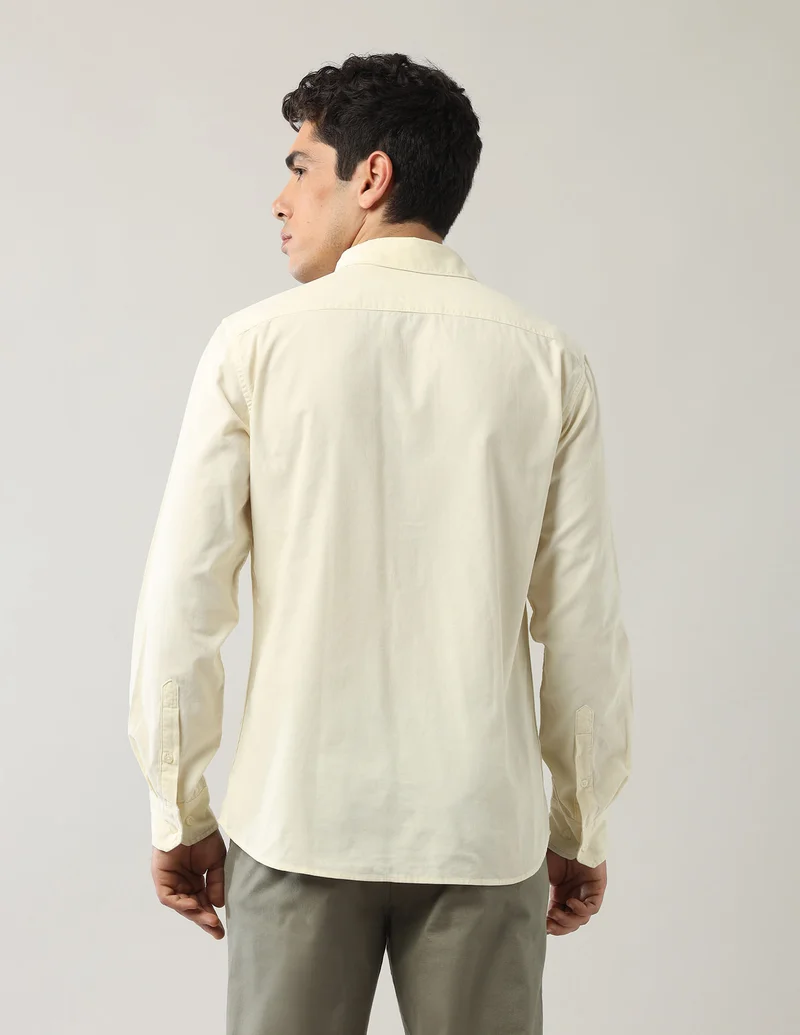 Arrow Off White Pure Cotton Corduroy Shirt for Men | Best Price UAE