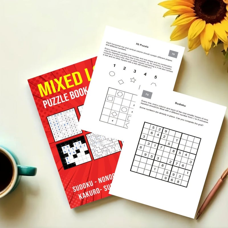 Brain Puzzle Game Book for Adults HM285 Large Collection Crossword Searches Sudoku IQ Logic Challenges Training Activity with Answer Key - Image 4