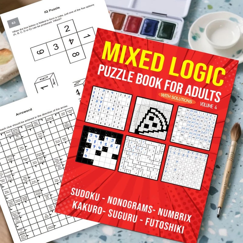 Brain Puzzle Game Book for Adults HM285 Large Collection Crossword Searches Sudoku IQ Logic Challenges Training Activity with Answer Key - Image 3