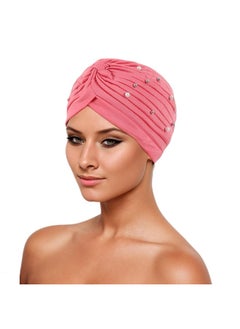 Beaded Indian Hat - Watermelon Red