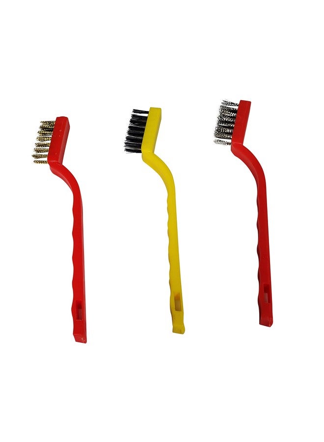 سبارك مجموعة فرشاة سبارك ميني سلكية، 3 قطع - فرش تنظيف تفصيلية من النايلون والنحاس والفولاذ المقاوم للصدأ لإزالة الصدأ، وتحضير الطلاء، والمعادن، والشواية، والاستخدام في السيارات - Image 1