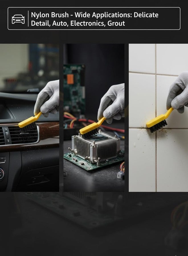 سبارك مجموعة فرشاة سبارك ميني سلكية، 3 قطع - فرش تنظيف تفصيلية من النايلون والنحاس والفولاذ المقاوم للصدأ لإزالة الصدأ، وتحضير الطلاء، والمعادن، والشواية، والاستخدام في السيارات - Image 5