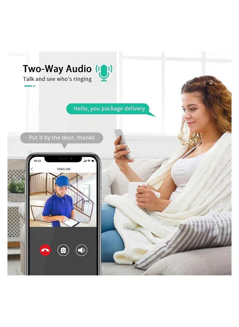 ARNOTEC - Wireless Video Doorbell Camera, Smart Wireless Wifi Video Doorbell Phone Door Ring Intercom Security Camera Bell - Image 1