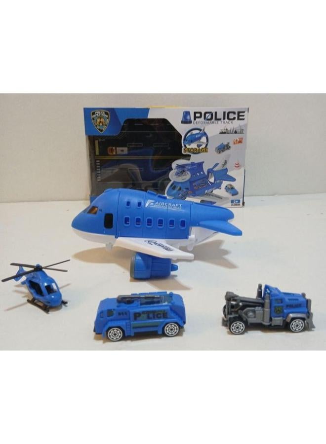 Police Deformable Track Aircraft Vehicle Play Set - Image 2
