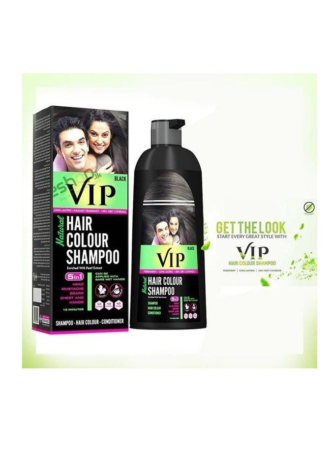 VIP 5 in 1 Shampoo Hair Color Black - 180 ml - Image 2