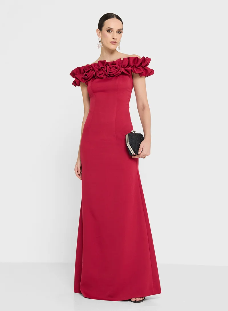 Namshi x Off Shoulder Ruffled Dress