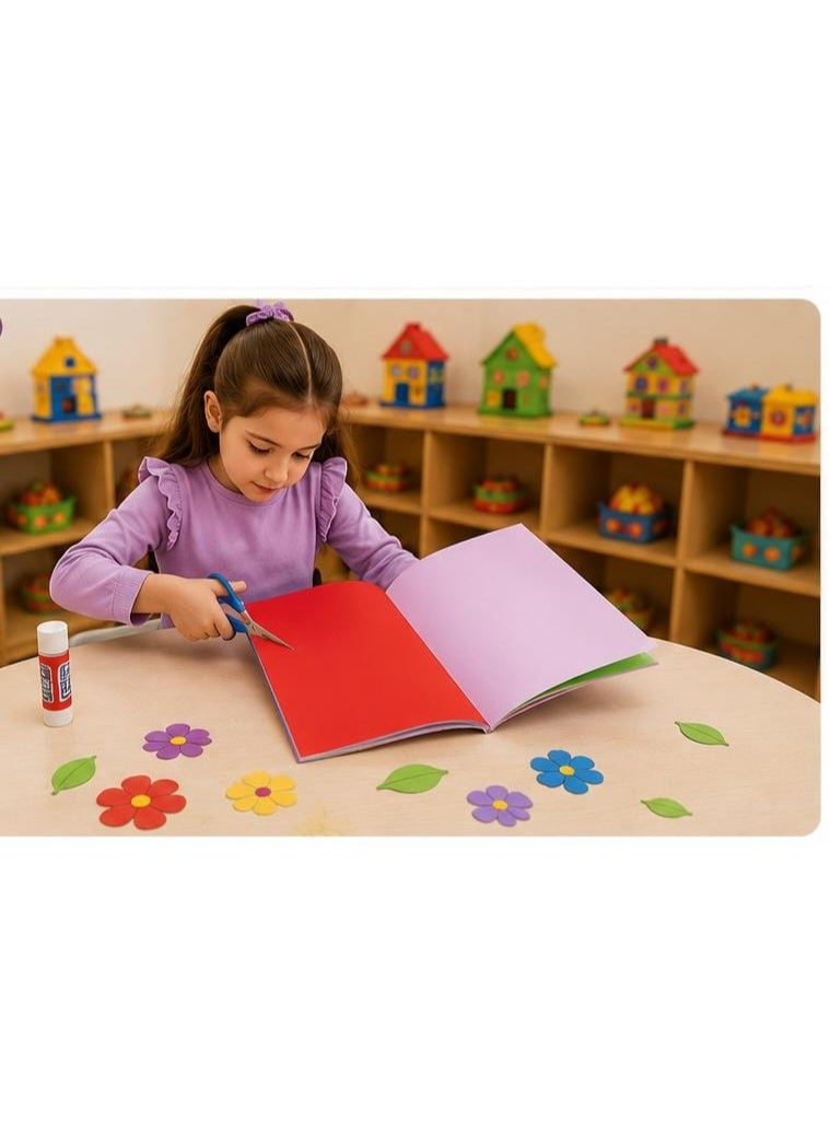 Kids' cut-and-paste paper set, 4 pieces in different colors for crafts and school activities - Image 2