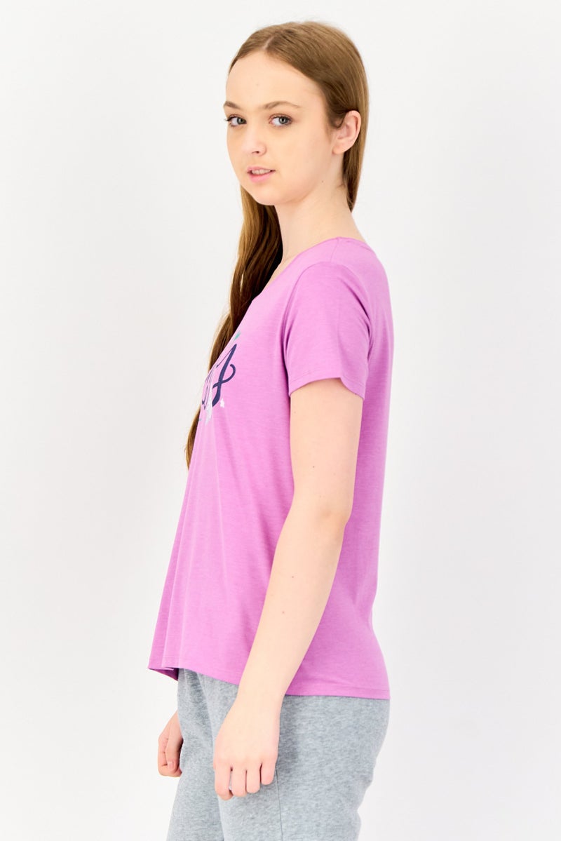 Zivame By Rosaline Women Graphic Print Pyjama T-Shirt, Light Purple - Image 2