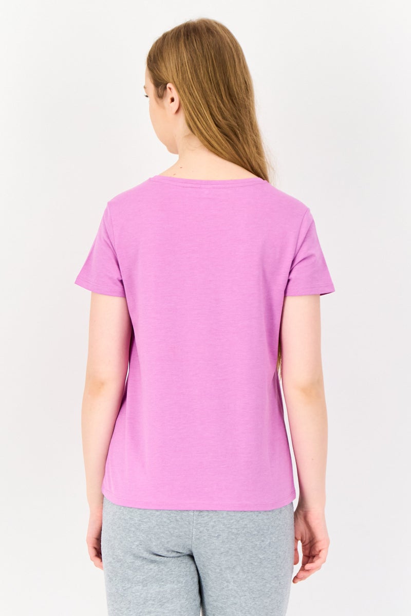 Zivame By Rosaline Women Graphic Print Pyjama T-Shirt, Light Purple - Image 3