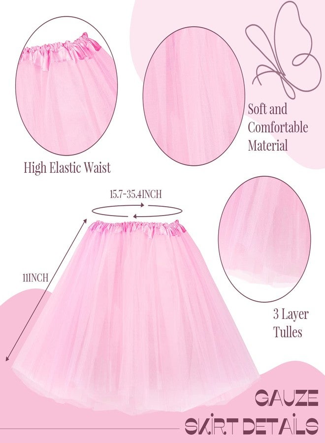 Haysandy Fairy Princess Costume Set, Include Headband, Butterfly Fairy Wing, Tutu Skirt, Butterfly Wand for 2-12 Years Girls, Birthday (Pink) - Image 4