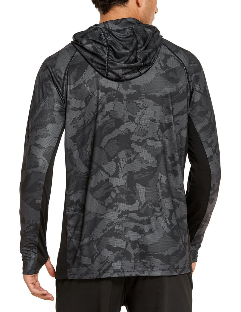 COOrun Men's Hooded Fishing Shirts UPF 50+ Long Sleeve Hoodie with Mask Lightweight Rash Guard for Men Camo SPF UV Sun Shirt - Image 2