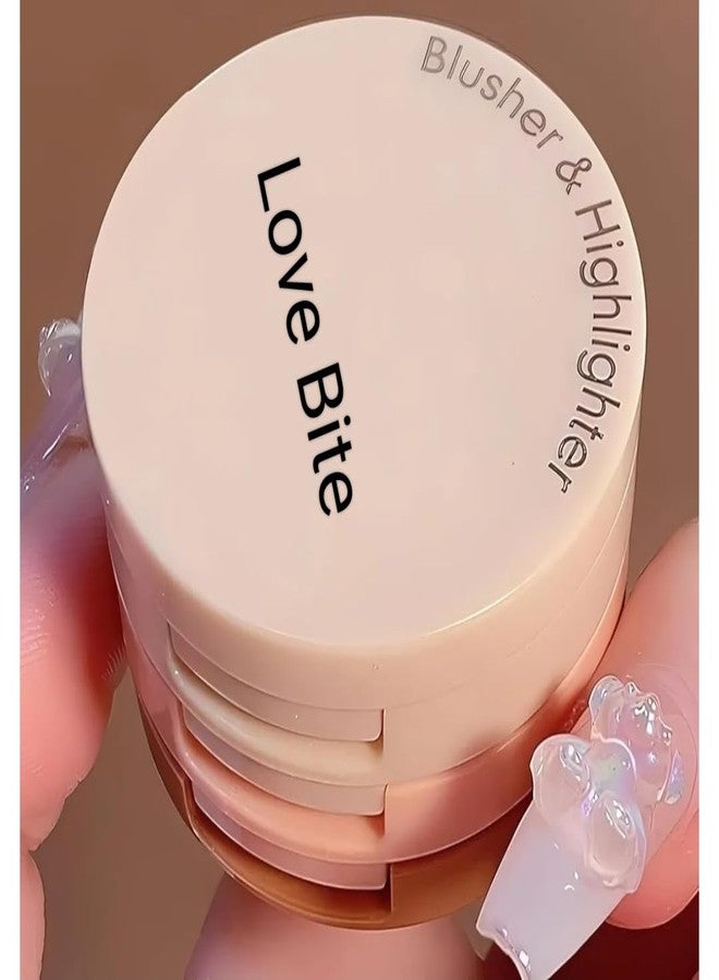 Love Bite Blush and Highlighter Set, Shimmer Rose Gold and Coral Pink Shades, Compact Powder Makeup Collection - Image 2