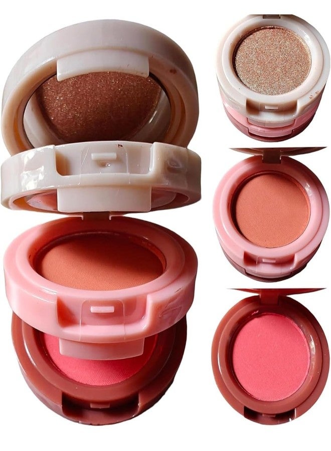 Love Bite Blush and Highlighter Set, Shimmer Rose Gold and Coral Pink Shades, Compact Powder Makeup Collection - Image 3