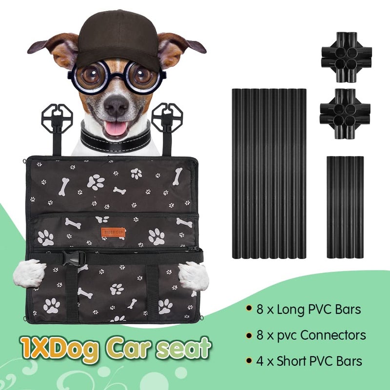 SWIHELP Dog Car Seat Puppy Portable Pet Booster Car Seat with Clip-On Safety Leash and Stable Fram, Anti-Collapse,Perfect for Small Pets - Image 2
