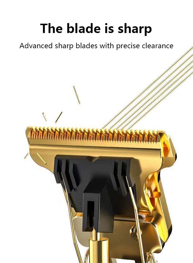 Generic 7-Piece Hair clipper Professional Adjustable Blade Clipper Set 700B Gold  - Image 4