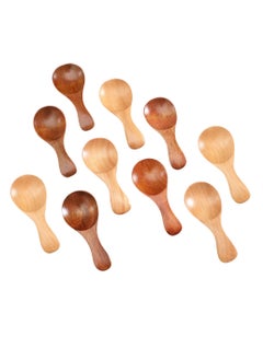 NOVOLAN NOVOLAN Small Wooden Spoons, 10-Pack 8.5x3.6cm, Versatile Kitchen Utensils for Spices, Tea, Soup, Ice Cream, Desserts, Children Tableware, Natural Wood Short Handle Spoons for Coffee, Jam, Condiments  - Image 1