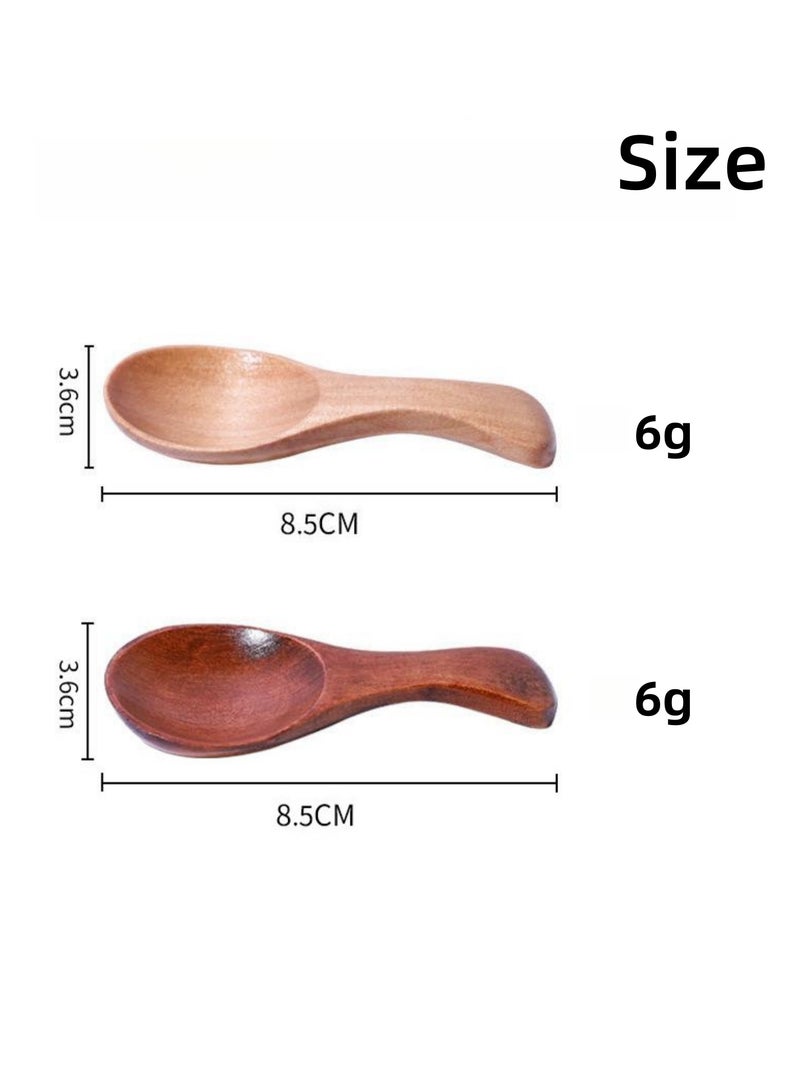 NOVOLAN NOVOLAN Small Wooden Spoons, 10-Pack 8.5x3.6cm, Versatile Kitchen Utensils for Spices, Tea, Soup, Ice Cream, Desserts, Children Tableware, Natural Wood Short Handle Spoons for Coffee, Jam, Condiments  - Image 3