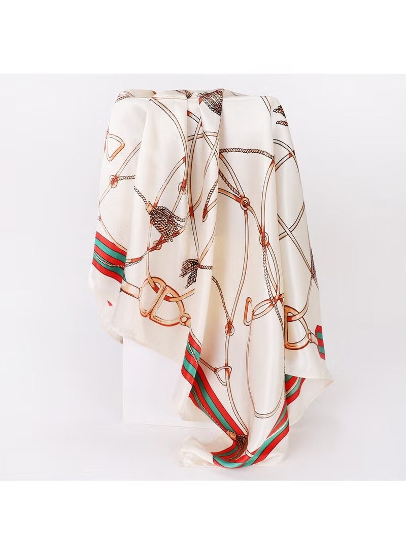 سي جي اس واي جيه الساتان وشاح رأس مربع كبير للنساء ، 2 عبوات الحرير مثل الوشاح الأوشحة رأس الساتان خفيفة الوزن ، أو الأوشحة شعر العنق - Image 5