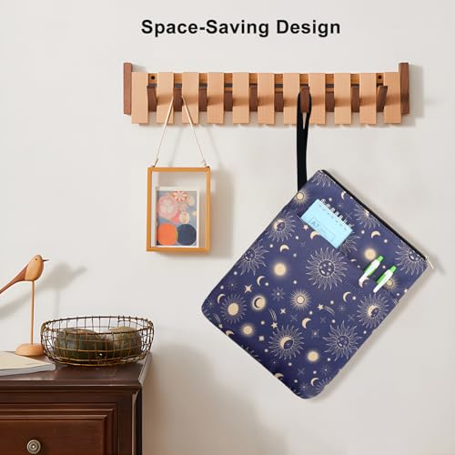 DSIUE Book Sleeve Book Cover Protector with Zipper, Washable Fabric for Teen, Adult & Teacher, 11.4 x 9 Inch (Sun and Moon) - Image 5