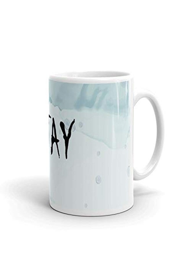 RISH Coffee Tea Mug Ceramic 350 ml | Vijay Name Design Printed Cups - Image 3