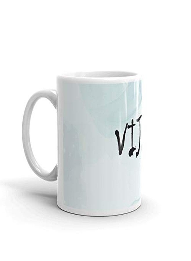 RISH Coffee Tea Mug Ceramic 350 ml | Vijay Name Design Printed Cups - Image 2