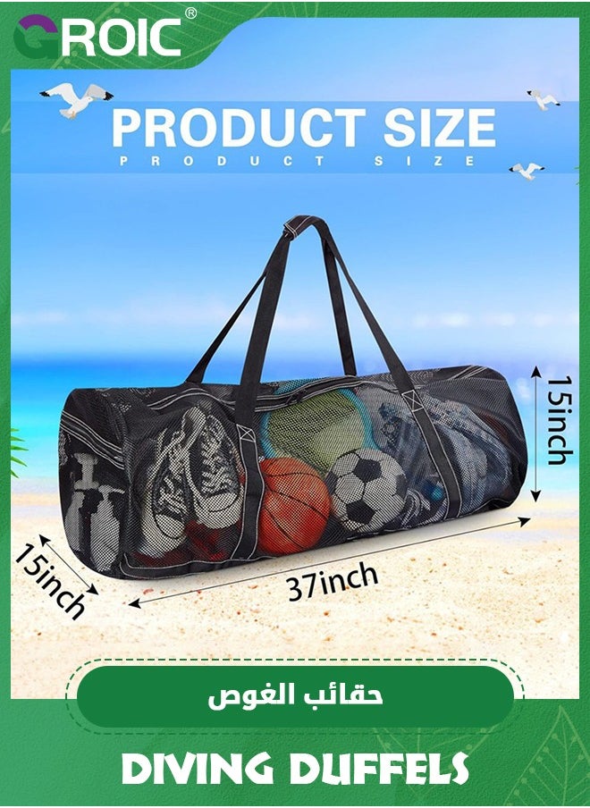 GROIC - Super Large Mesh Dive Bag for Scuba or Snorkeling - Diving Snorkel Gear Bags Extra Large Beach and Totes with Zipper Pockets Oversized Duffle Ideal Your Pool Trip - Image 1