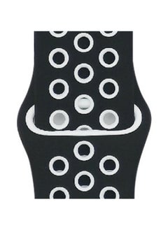 مناسب لحزام Apple Nike بلونين من السيليكون Nike Hole Apple Iwatch حزام ساعة رياضية قابل للتنفس - اللون: 1 أسود + أبيض - المواصفات: 38/40/41 مم -L