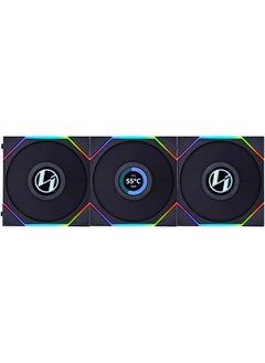 LIAN LI Lian Li Uni Fan TL 120 Case Fan, 1.6” LCD, 120mm Fan Size, 1900 RPM Fan Speed, 62 CFM Airflow, PA66 / PBT Materials, Fluid Dynamic Bearing, Triple Pack, W/ Controller, Black | G99.12TLLCD3B.00  - Image 2