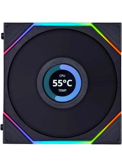 LIAN LI Lian Li Uni Fan TL 120 Case Fan, 1.6” LCD, 120mm Fan Size, 1900 RPM Fan Speed, 62 CFM Airflow, PA66 / PBT Materials, Fluid Dynamic Bearing, Triple Pack, W/ Controller, Black | G99.12TLLCD3B.00  - Image 3