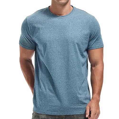 VEIISAR Crew Neck Tees Premium Men's T-Shirts - Soft and Fit Mens T-Shirt - Casual Stylish Tee for Men Dark Blue XL - Image 1