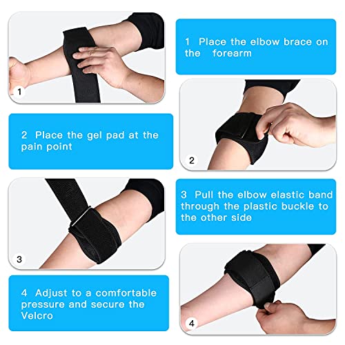 serveuttam Tennis Elbow Band for Men - Tennis Elbow Support for Relief | Neoprene Elbow Support for Men Gym Workout | Elbow Pain Golfers, Tendinitis, Effective Pain Relief, Sports (Black) - Image 3