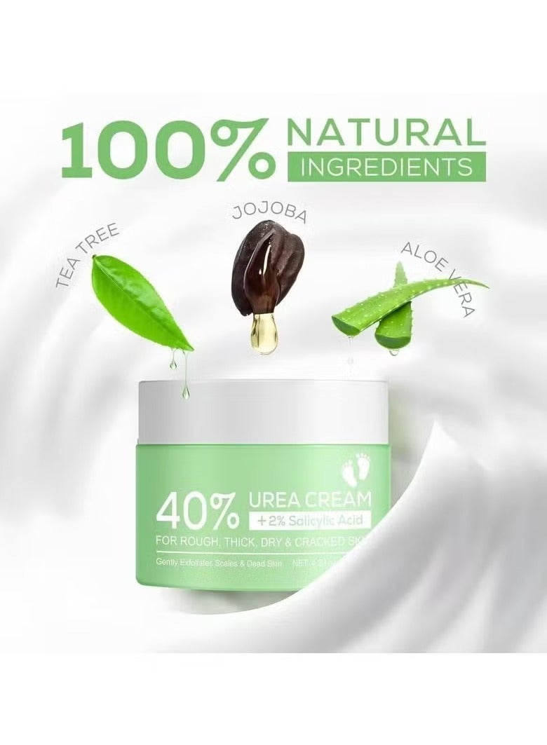 ATRJSZ Urea Cream 40% with Salicylic Acid 2%, Foot Cream for Dry, Cracked, Thick, and Rough Skin, Deeply Moisturizing, Gently Exfoliating Dead Skin and Flakes 4.23oz - Image 3