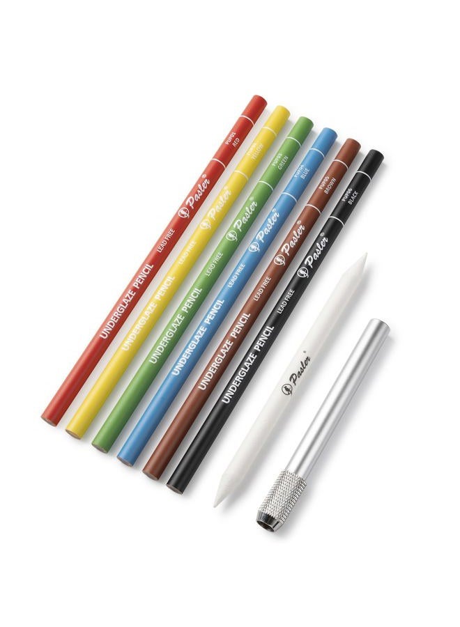 Pasler 𝗣𝗮𝘀𝗹𝗲𝗿 Underglaze Pottery Pencil Kit - Beautiful Metal Box Packaging, Underglaze Pencils Perfect for Ceramic Pottery Bisque, or Greenware - Pack of 6 Colors - Image 2