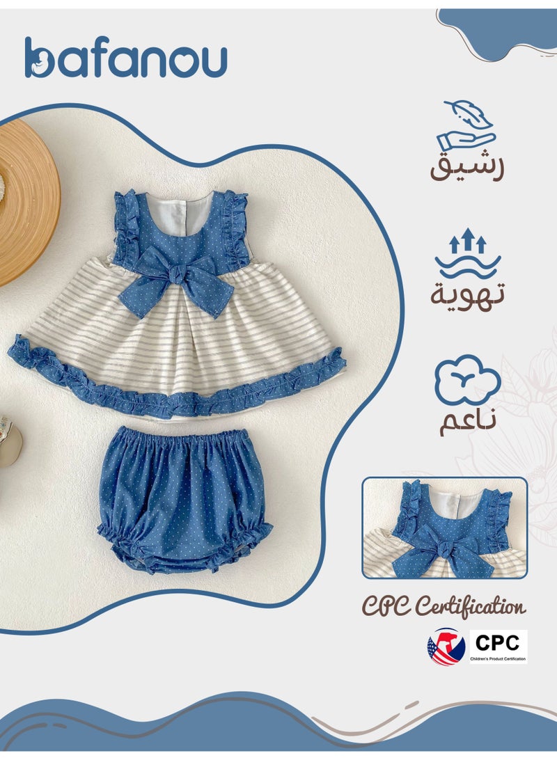 Bafanou Summer Baby Cotton Clothing Sets Newborn Fashion Top Infant Pant  - Image 2