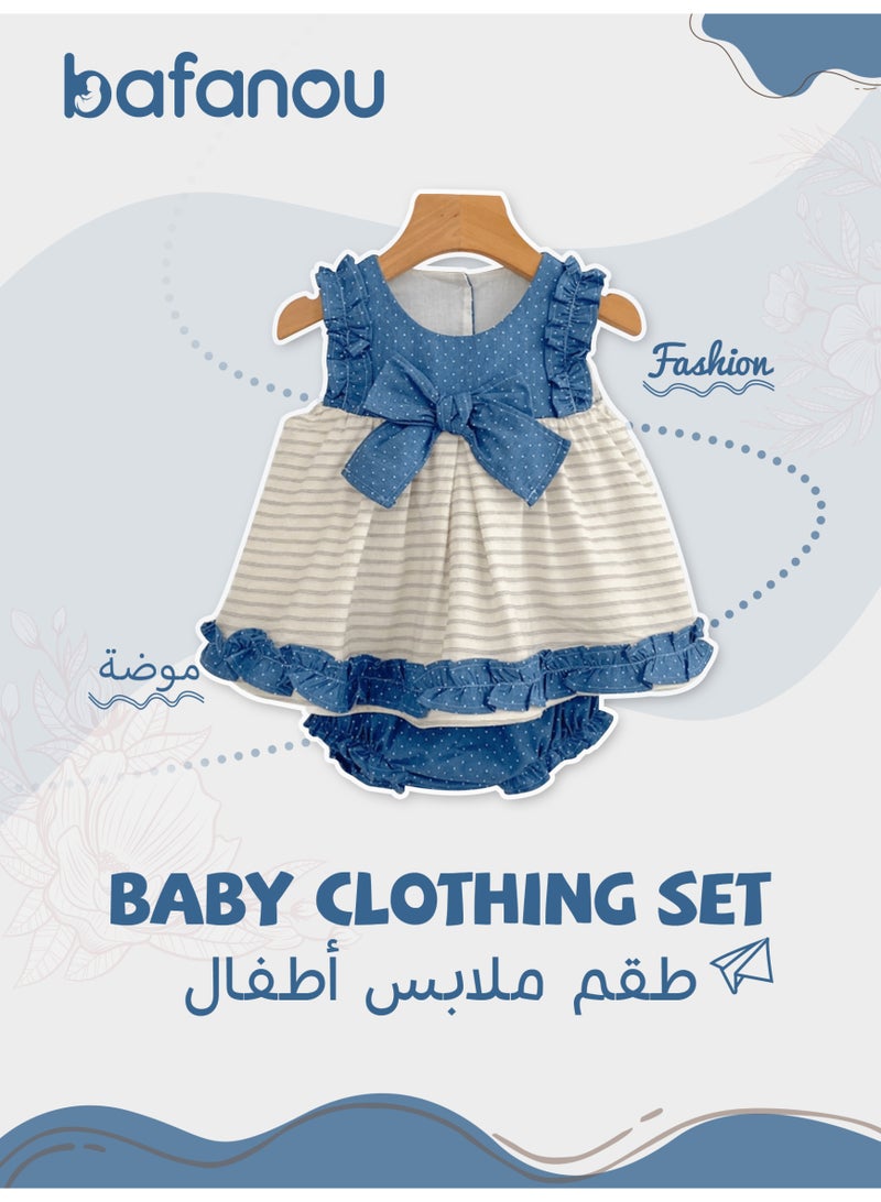 Bafanou Summer Baby Cotton Clothing Sets Newborn Fashion Top Infant Pant  - Image 1