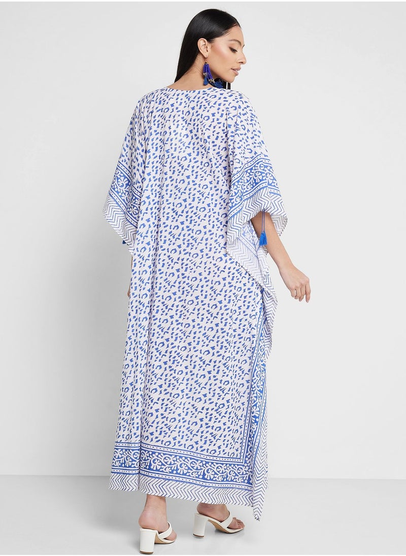 ARABIAN CLOSET - Cape Sleeve Printed Kaftan - Image 1