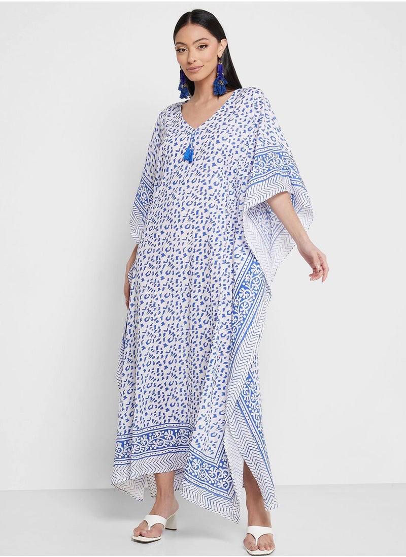 ARABIAN CLOSET - Cape Sleeve Printed Kaftan - Image 1