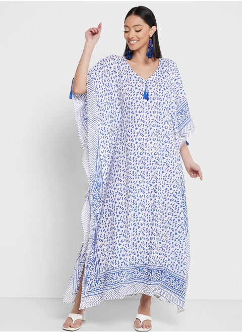 Cape Sleeve Printed Kaftan