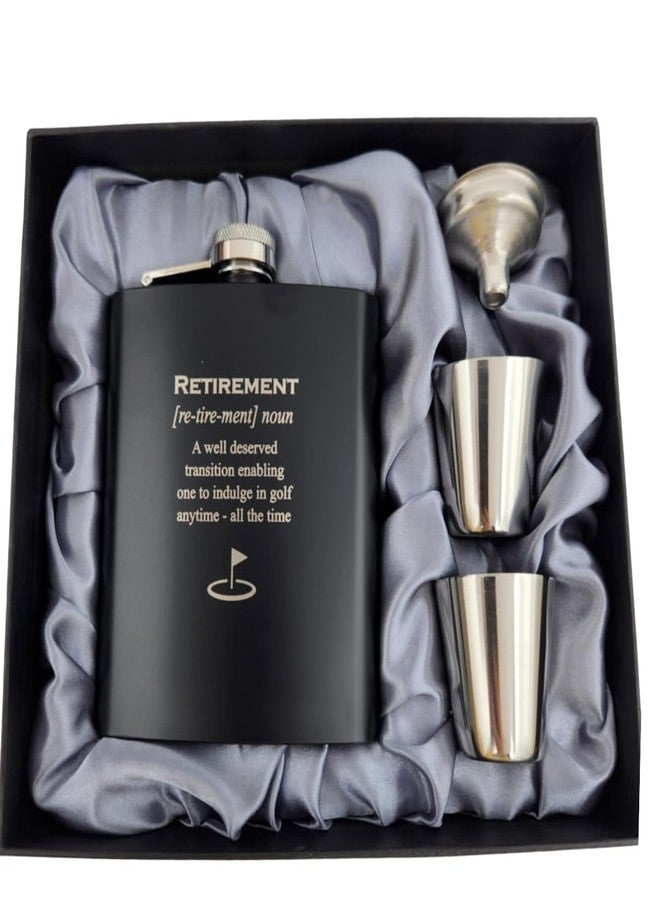 Pretty Inappropriate Golf Retirement Flask, Funny Retirement Gift for Men & Women, 7oz Stainless Steel Flask, Black, Polished - Image 4