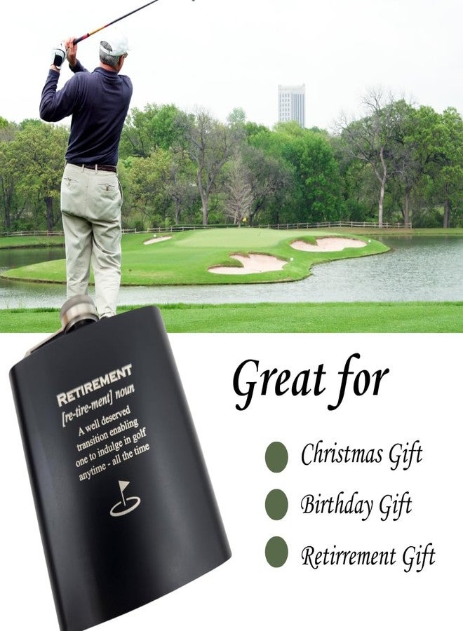 Pretty Inappropriate Golf Retirement Flask, Funny Retirement Gift for Men & Women, 7oz Stainless Steel Flask, Black, Polished - Image 5