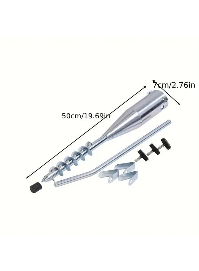 Heavy Duty Metal Beach Umbrella Anchor Spiral Screw Ground Rust Resistant Metallic White - Image 4