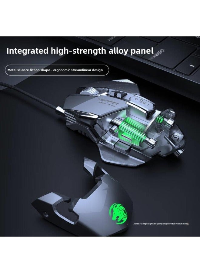 Forerunner MK300 Wired Mechanical Mouse Game E-sports Macro Programming Silent Can Be Equipped With Wireless For Heavy Computers-Color:Metal Gray 【audio Programming】 Upgraded Version-Interface:Offic - Image 5