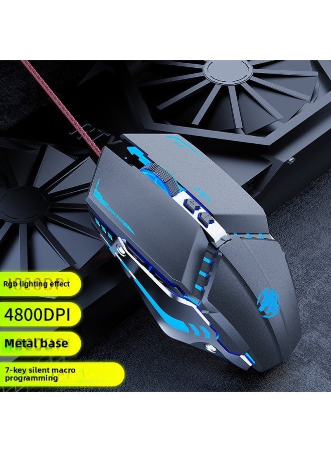 Forerunner MK300 Wired Mechanical Mouse Game E-sports Macro Programming Silent Can Be Equipped With Wireless For Heavy Computers-Color:Metal Gray 【audio Programming】 Upgraded Version-Interface:Offic - Image 1
